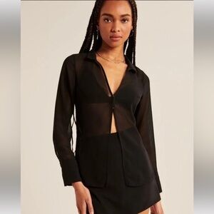 Abercrombie Black Sheer Long Sleeve